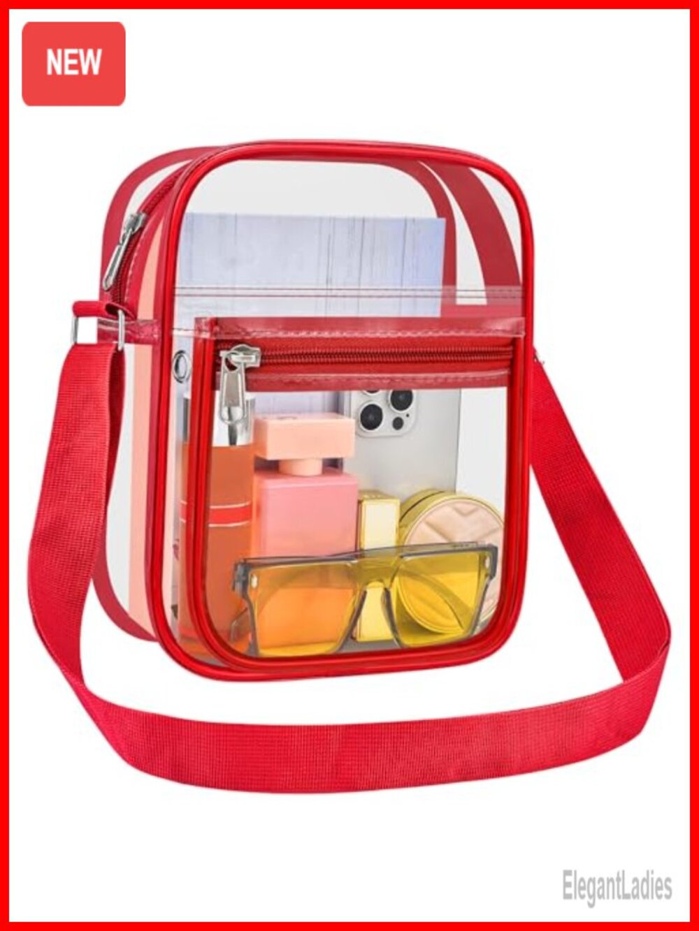Clear Messenger Bag Stadium Approved Waterproof PVC Crossbody